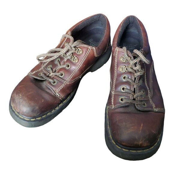 Dr Martens Men's 8A47 Brown Leather Lace Up Chunky Oxford Shoes Size 13 - Picture 1 of 12